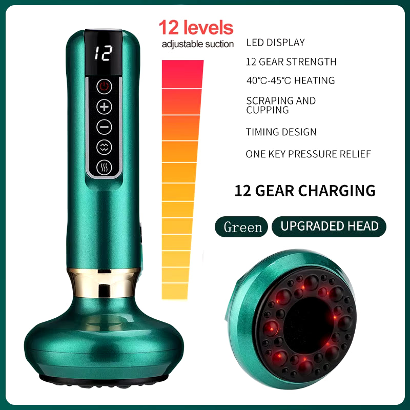 Electric Cupping Massager Vacuum Suction Cup Guasha anti Cellulite Beauty Health Scraping Infrared Heat Body Slimming Massage