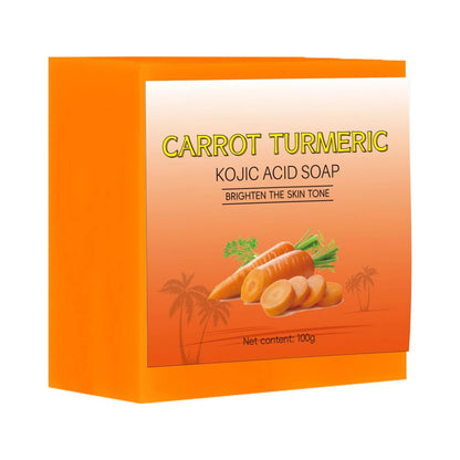 Natural Carrot Turmeric Soap Bar for Face & Body,Turmeric Skin Soap Wash for Dark Spots,Intimate Areas,Underarms,Turmeric Face Soap Reduces Acne,Fades Scars & Cleanses Skin