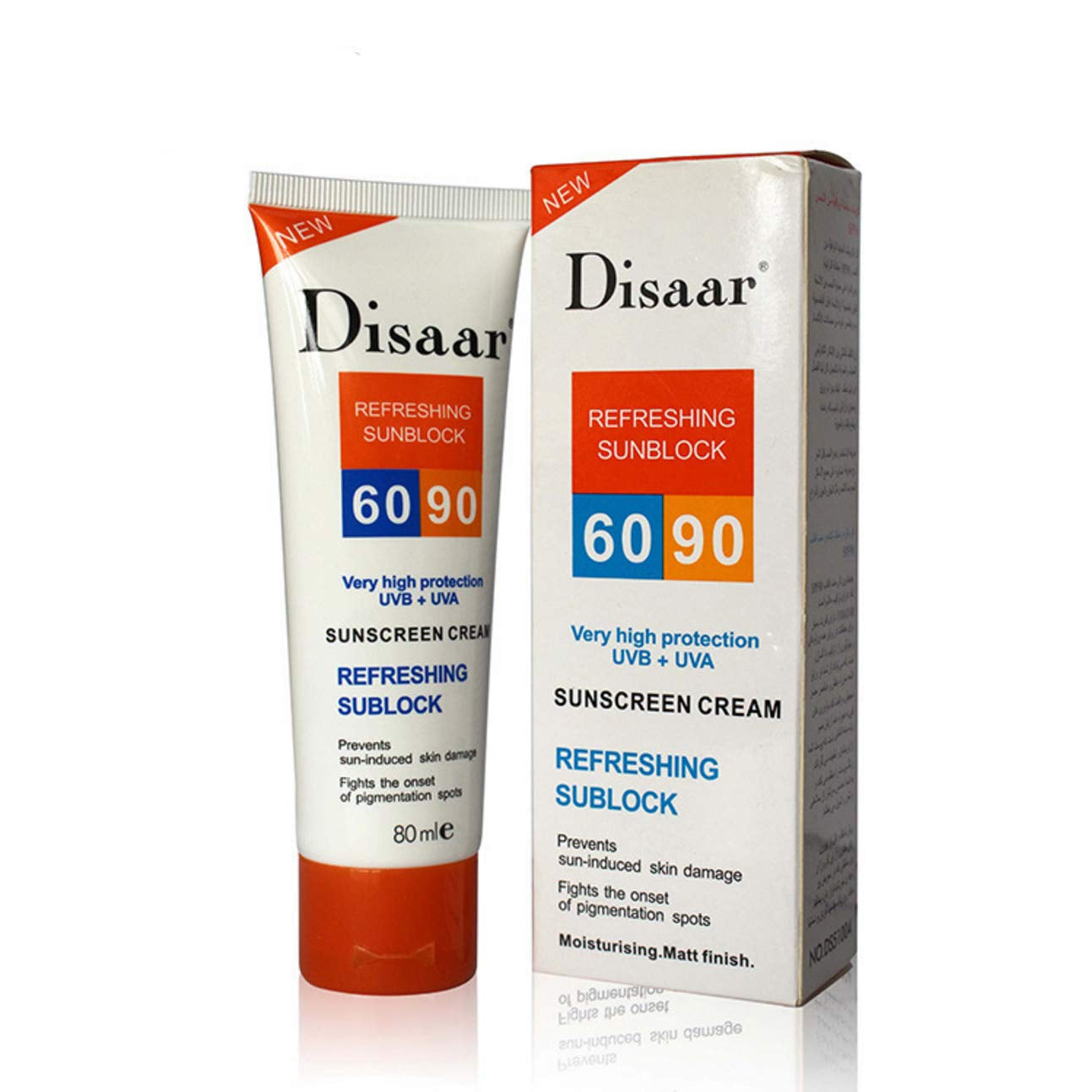 DISAAR Refreshning Sunblock Very High Protection UVB + UVA 60-90 Sunscreen 80Ml