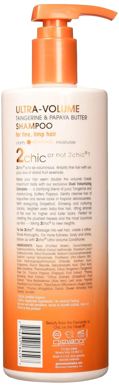 - 2Chic Ultra-Volume Shampoo with Tangerine and Papaya Butter- for Fine, Limp Hair - 24 Oz