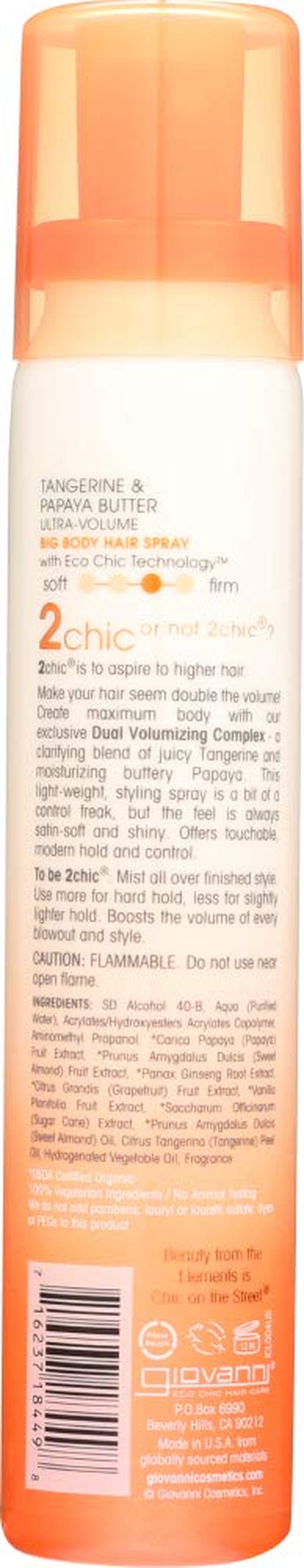 2Chic Ultra Volume Tangerine and Papaya Butter Big Body Hair Spray, 5 Oz (Pack of 4)