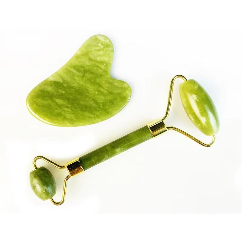 Natural Jade Roller Face Massager for Gua Sha Jade Stone Face Massager Anti-Wrinkle Lift Facial Beauty Skin Care Massage Tools