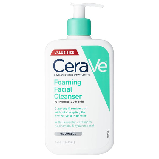 Foaming Facial Cleanser | Daily Face Wash for Oily Skin with Hyaluronic Acid, Ceramides, and Niacinamide| Fragrance Free | 16 Fluid Ounce