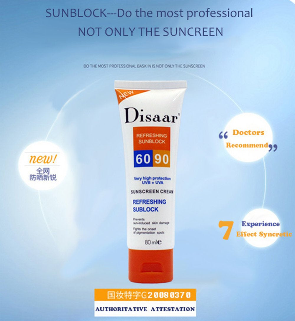 DISAAR Refreshning Sunblock Very High Protection UVB + UVA 60-90 Sunscreen 80Ml