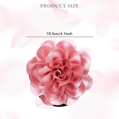 12 Pieces 10.5Cm/4.1" Big Flower Hair Ties Scrunchies Elastics Ponytail Holders Rubber Bands Hair Ropes Accessories for Women Girls Teens