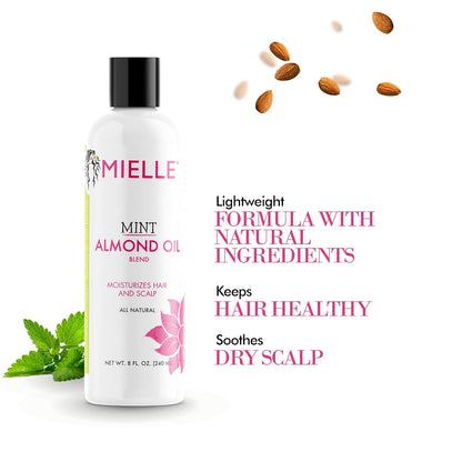 Mint Almond Oil for Healthy Hair and Scalp, 8 Ounces