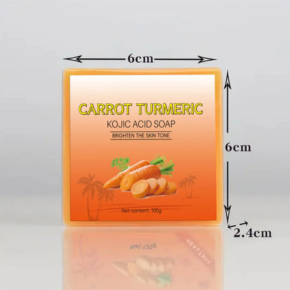 Natural Carrot Turmeric Soap Bar for Face & Body,Turmeric Skin Soap Wash for Dark Spots,Intimate Areas,Underarms,Turmeric Face Soap Reduces Acne,Fades Scars & Cleanses Skin