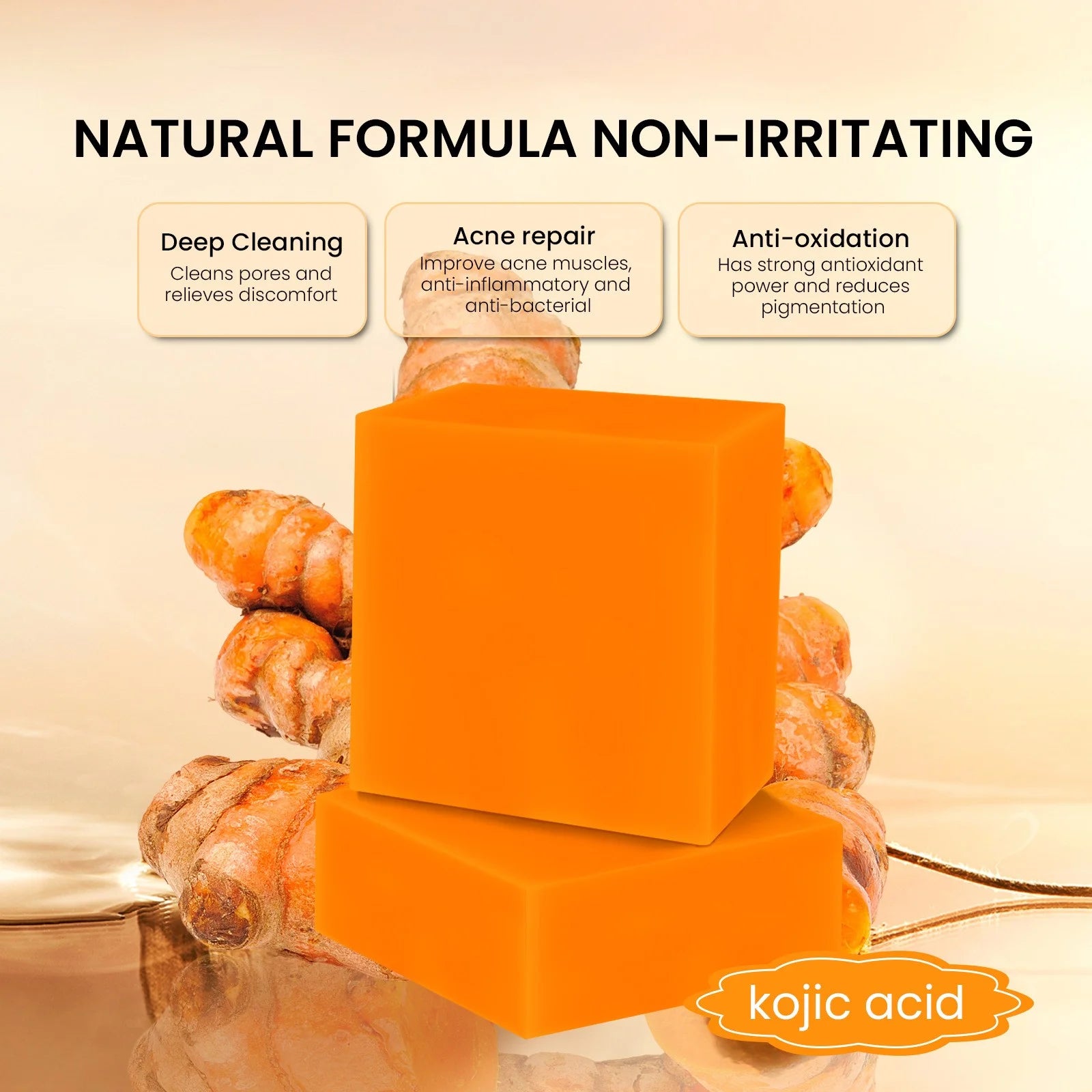 Natural Carrot Turmeric Soap Bar for Face & Body,Turmeric Skin Soap Wash for Dark Spots,Intimate Areas,Underarms,Turmeric Face Soap Reduces Acne,Fades Scars & Cleanses Skin